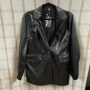 ABYOVRT Faux leather jacket Size L NWT